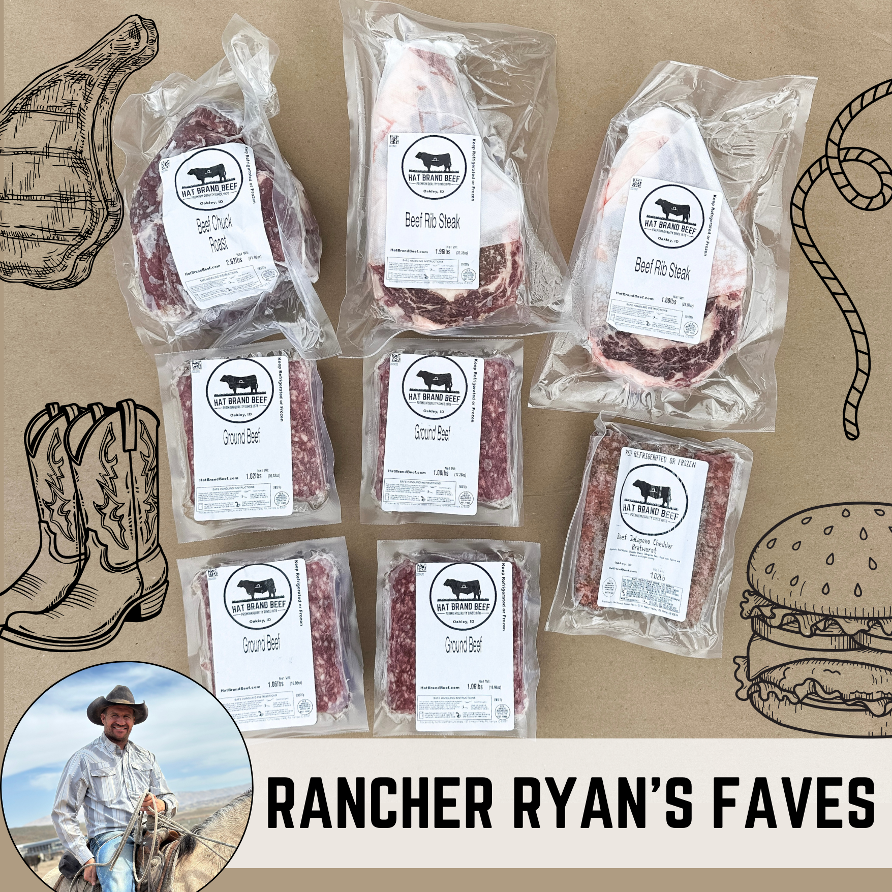 Rancher Ryan's Favorites – Hat Brand Beef